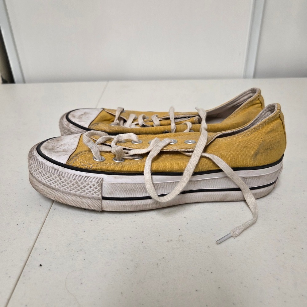 Converse Chuck Taylor All Star Lift Ox Yellow Platform Sneakers Womens 6 A03057F